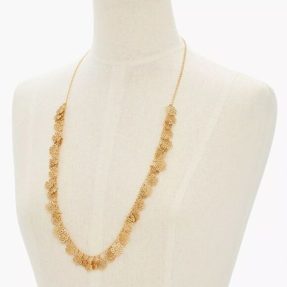 TALBOTS FILIGREE PETALS LAYERING GOLD NECKLACE NWT NOS - Picture 3 of 4